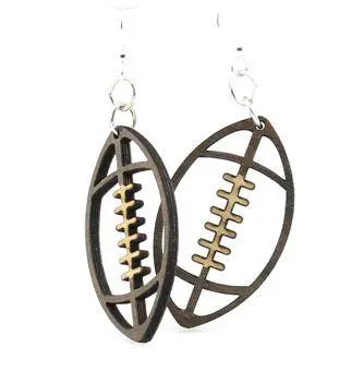 Laser-cut Wooden Football Earrings Sashays Jewelry
