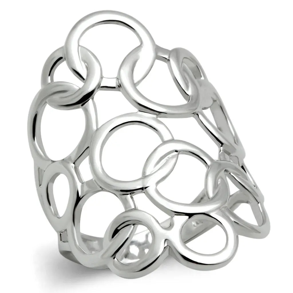 Circles Rhodium Silver Brass Ring Sashays Jewelry