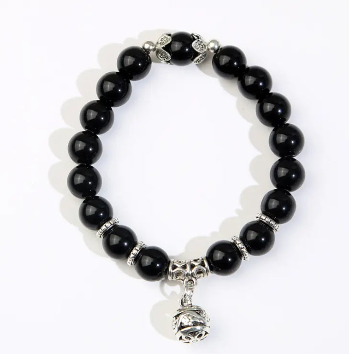 Natural Beaded Bracelets with Silver-tone Charm Sashays Jewelry