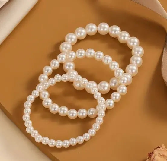 Lovely Beaded Faux Pearl 3 Piece Bracelet Set Sashays Jewelry