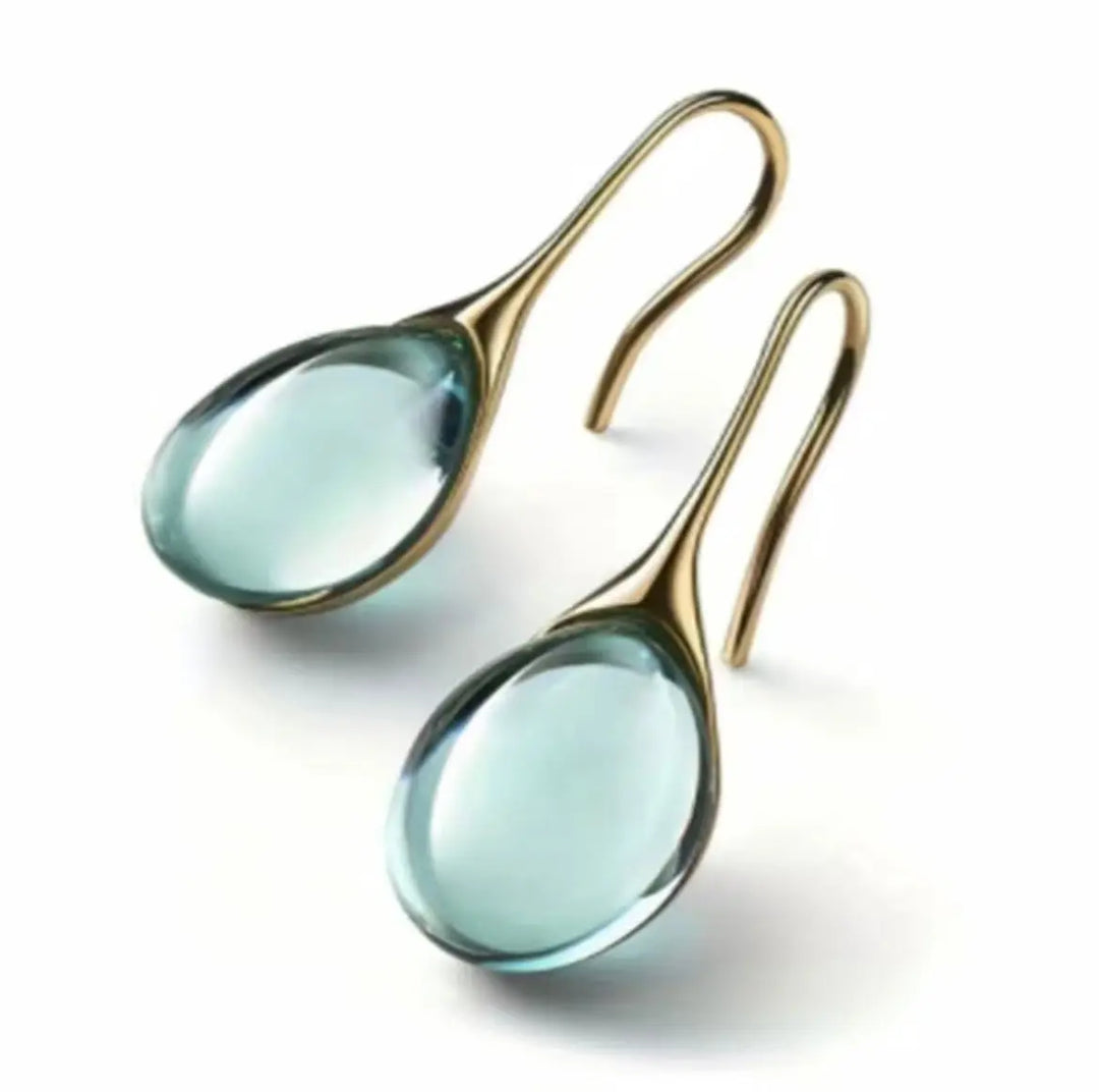 Clear Blue Drop Shape Dangle Earrings Sashays Jewelry
