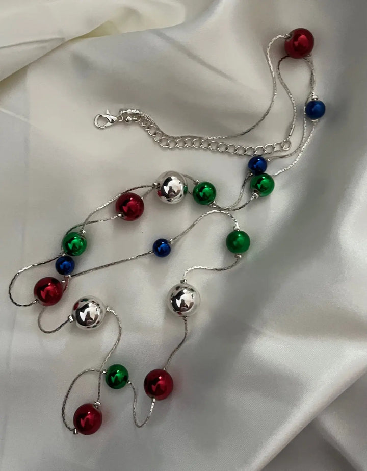 Christmas Ball Necklace and Earring Set Sashays Jewelry