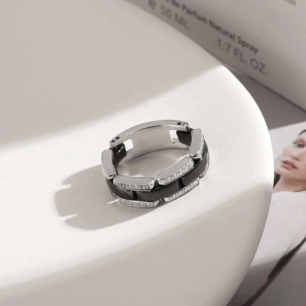 BLACK CERAMIC RING Lavender Phoebe