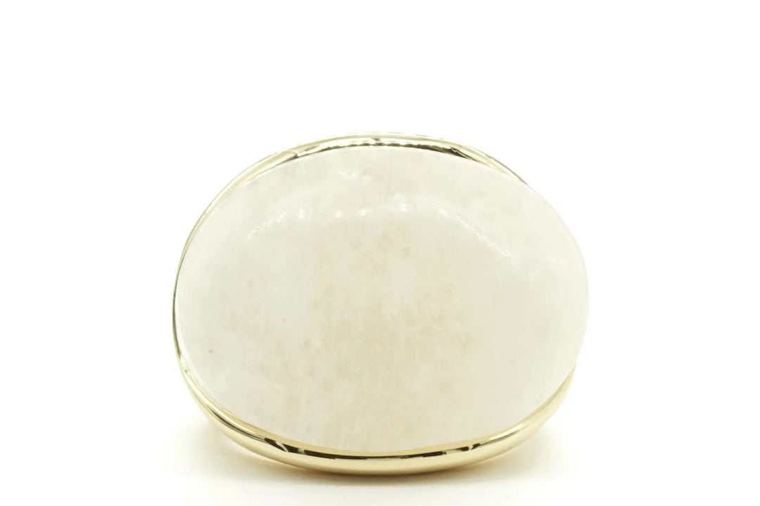 Large Oval Genuine White Stone Ring Sashays Jewelry