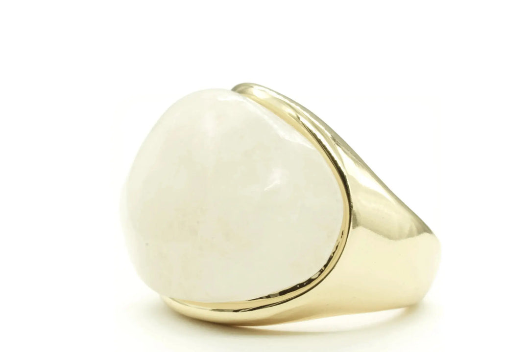 Large Oval Genuine White Stone Ring Sashays Jewelry