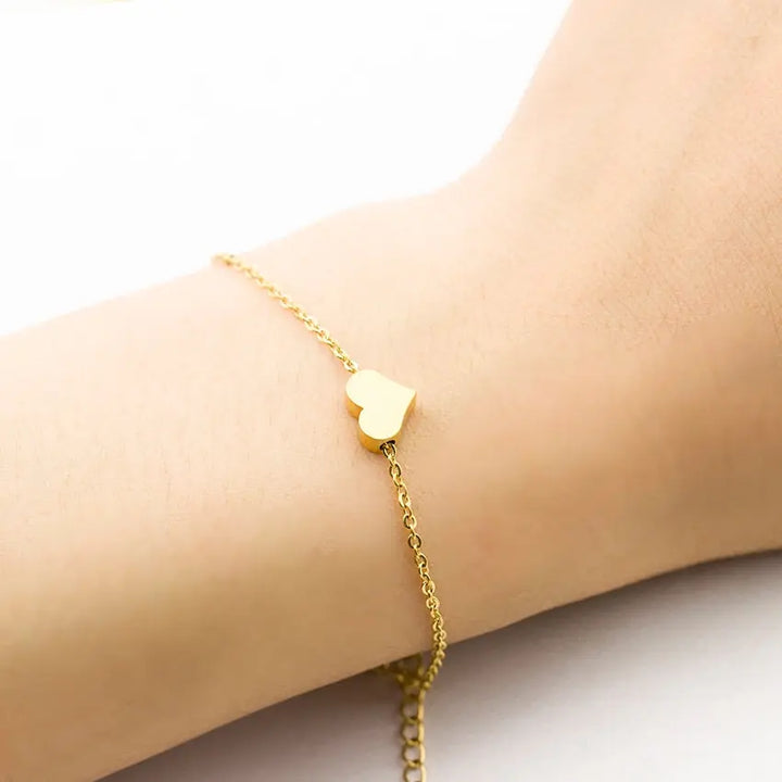 Gold-tone Tiny Love Heart Bracelet Sashays Jewelry