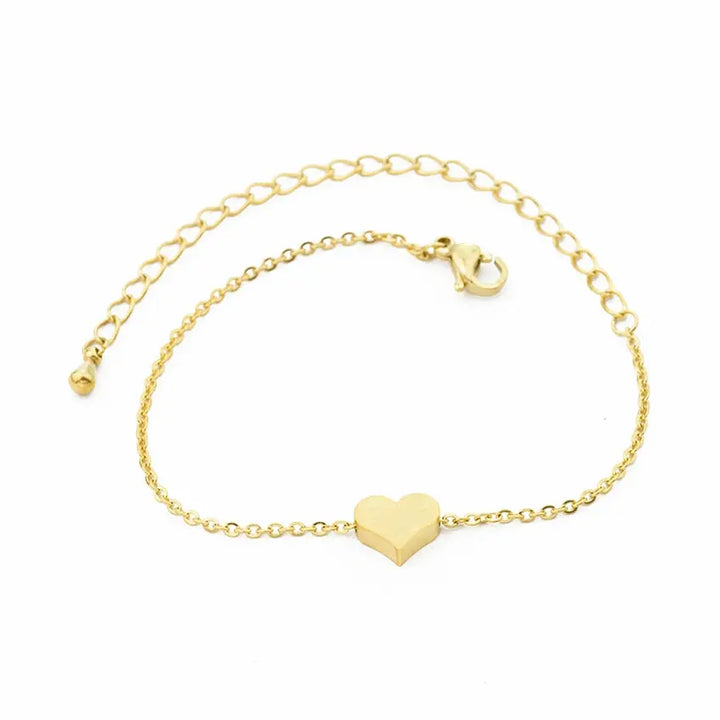Gold-tone Tiny Love Heart Bracelet Sashays Jewelry