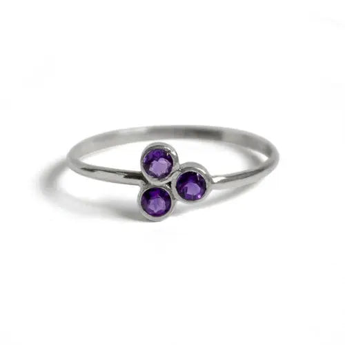 Amethyst Cluster Sterling Silver Ring Sashays Jewelry