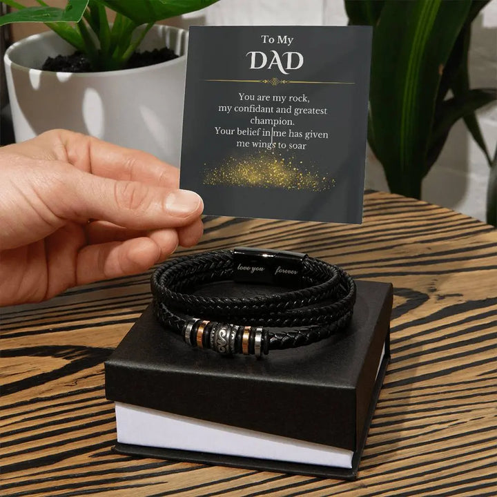 Men's Engraved "Love you forever" Multi-Layered Bracelet with Message Card Sashays Jewelry