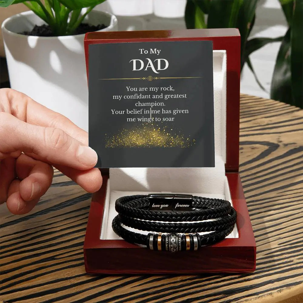 Men's Engraved "Love you forever" Multi-Layered Bracelet with Message Card Sashays Jewelry