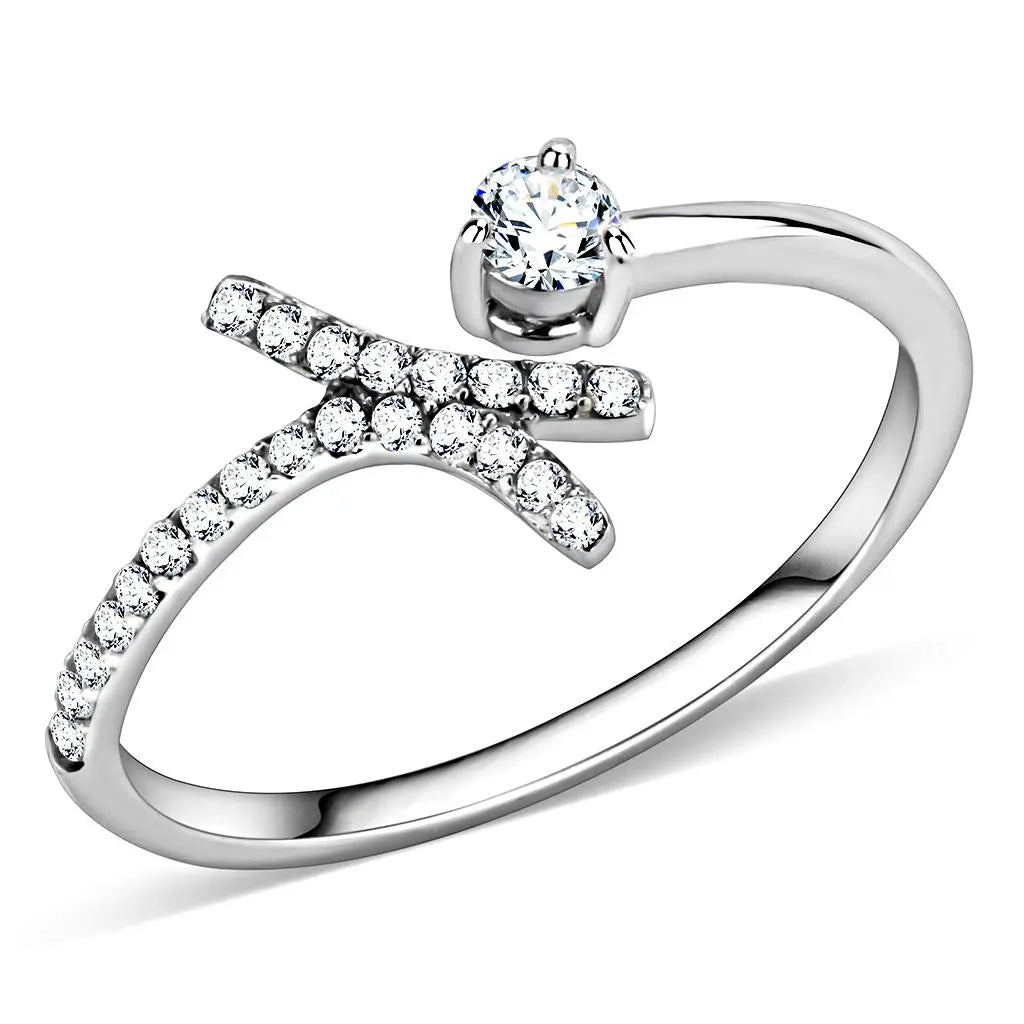 Lovely Stainless Steel Ring with 3mm AAA Grade CZ - Sashays Jewelry