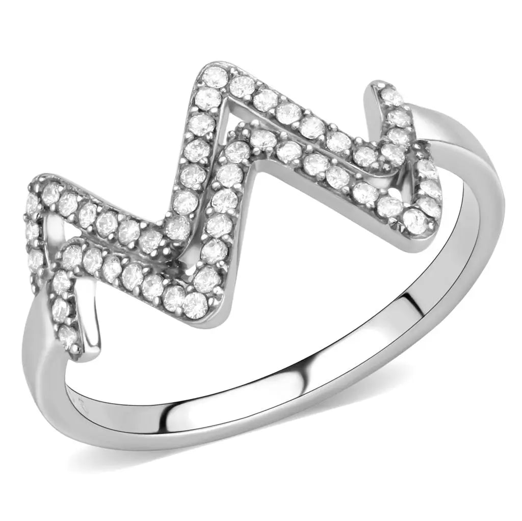 Stainless Steel Ring with AAA Grade CZ Sashays Jewelry