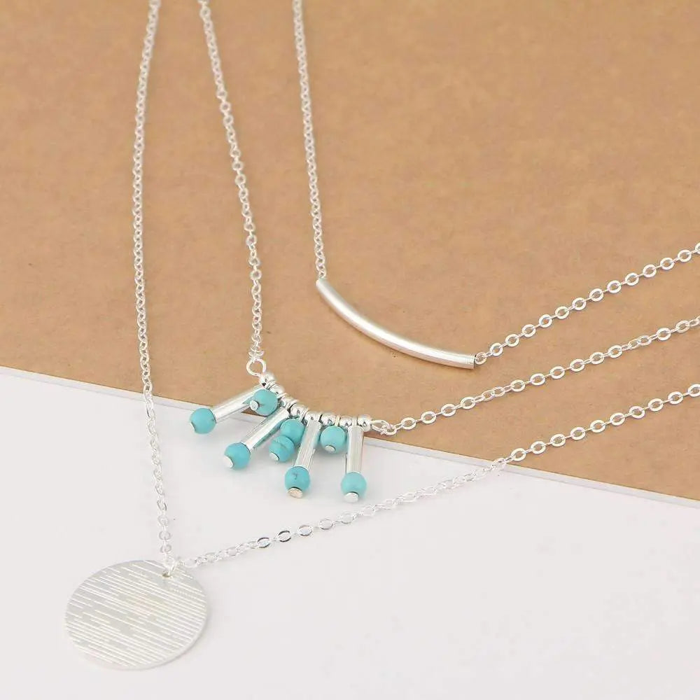 Lovely Turquoise Multilayer Necklace - Sashays Jewelry