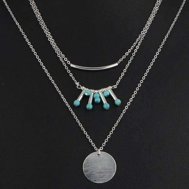 Lovely Turquoise Multilayer Necklace - Sashays Jewelry