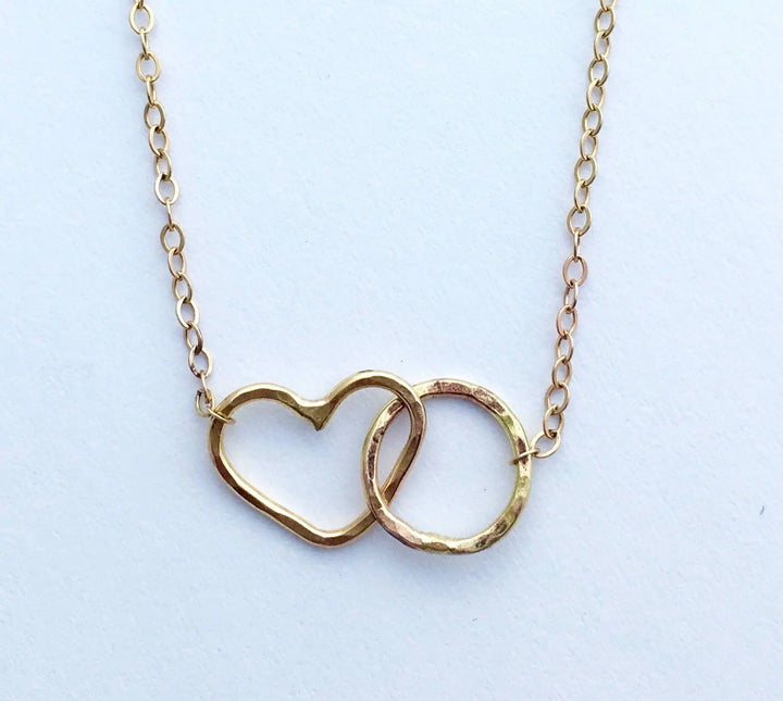 Namaste Necklace - Heart and Circle Infinity Necklace Sashays Jewelry