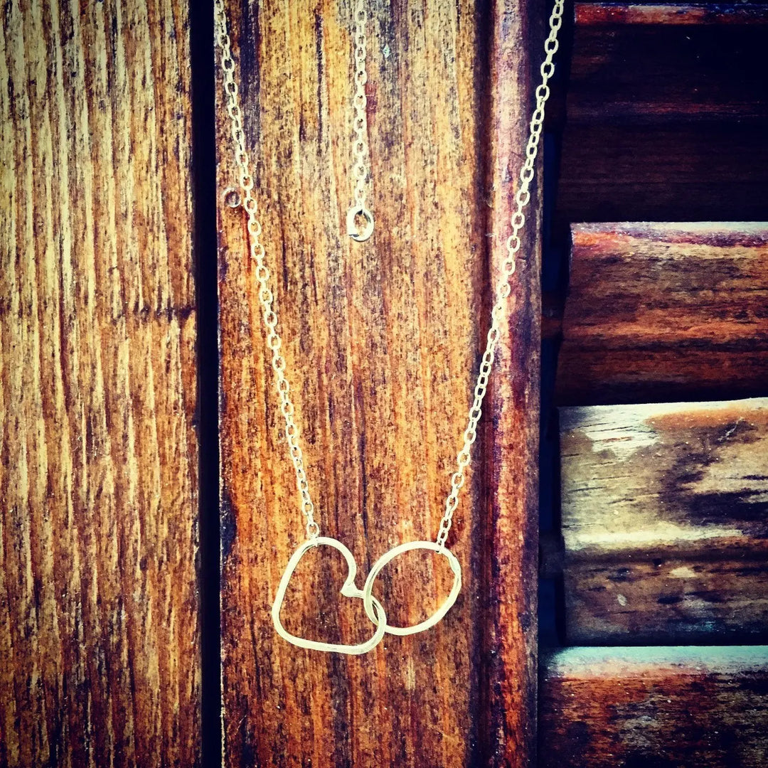 Namaste Necklace - Heart and Circle Infinity Necklace Sashays Jewelry