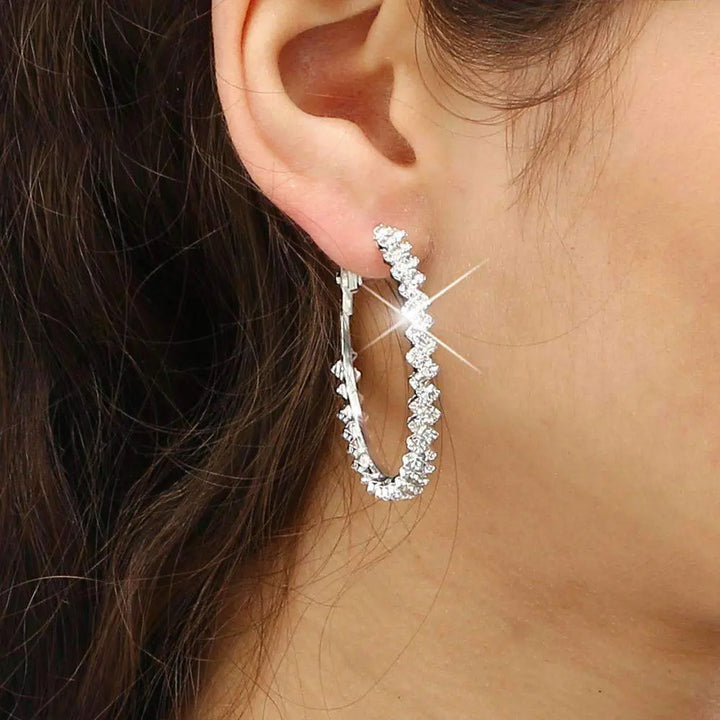 Exquisite Crystal Hoop Earrings Sashays Jewelry