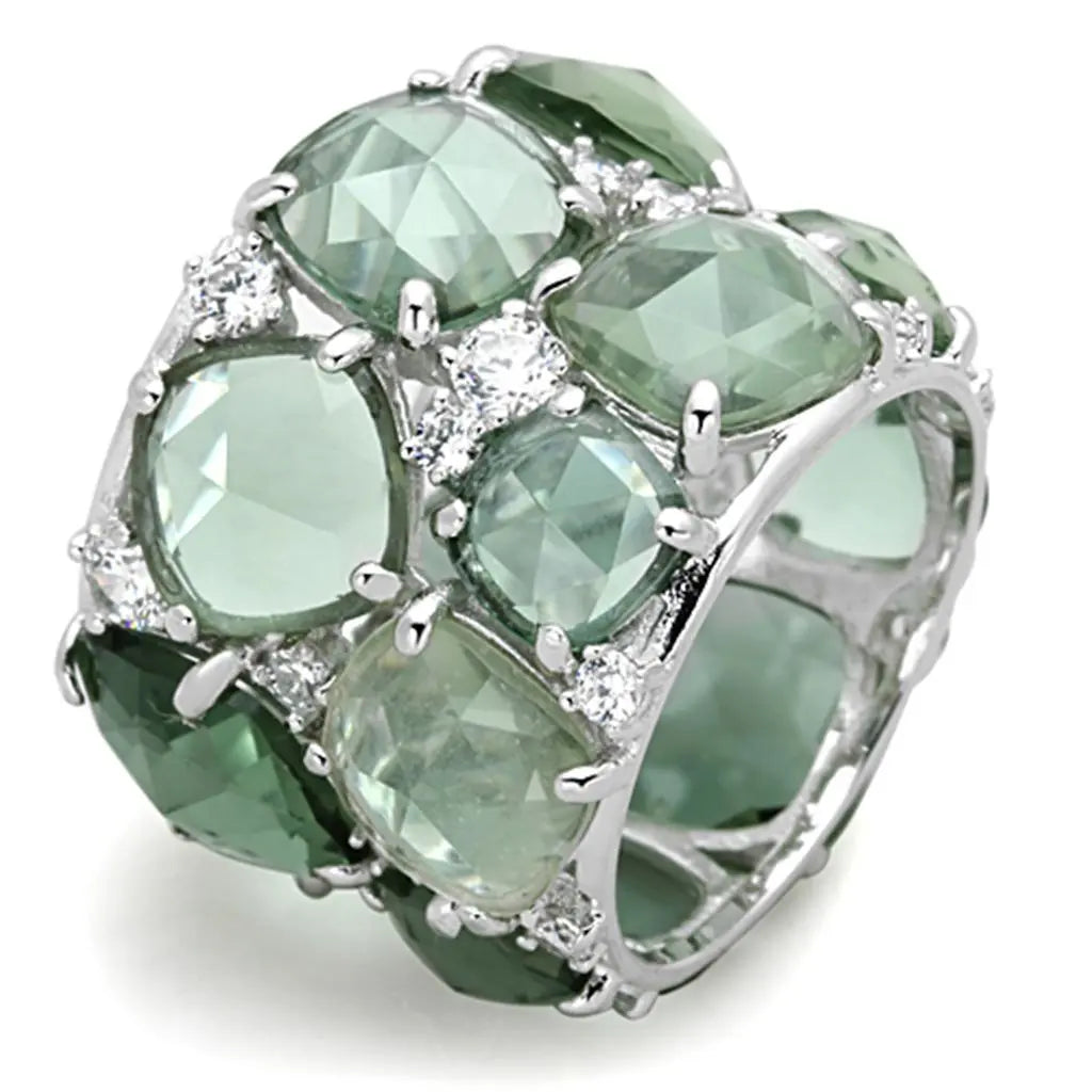 Emerald 925 Sterling Silver Ring - simulated Sashays Jewelry