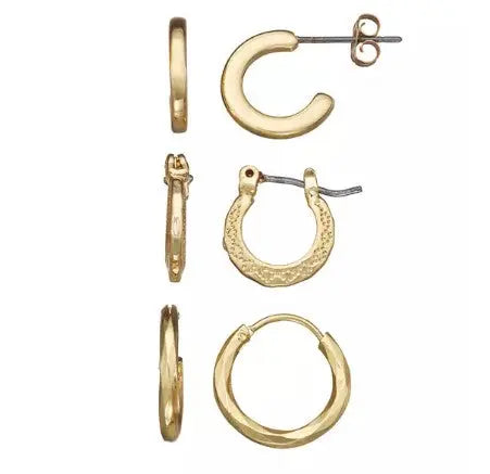 Huggy Trio Hoop Earrings Set by Napier Sashays Jewelry