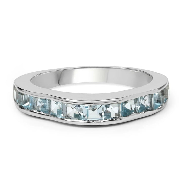 Beautiful Blue Topaz Sterling Silver Band Ring Sashays Jewelry