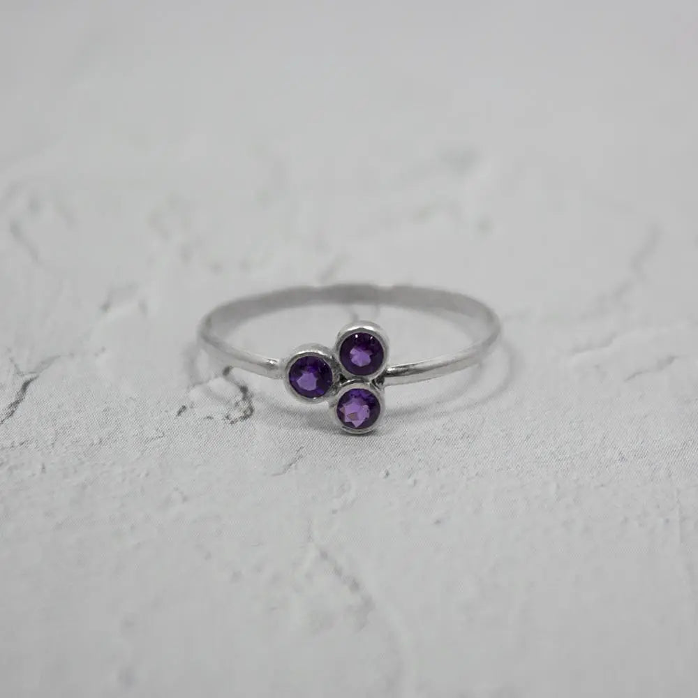 Amethyst Cluster Sterling Silver Ring Sashays Jewelry