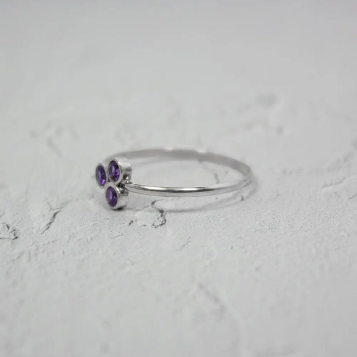 Amethyst Cluster Sterling Silver Ring Sashays Jewelry