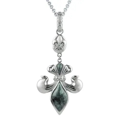 Flower-of-Light - Green Marble Lily Necklace Sashays Jewelry