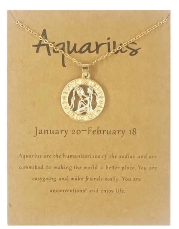 Gorgeous Gold Plated Zodiac Astrological Sign Pendants with Delicate 18" Chain Sashays Jewelry