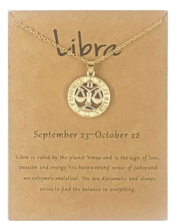 Gorgeous Gold Plated Zodiac Astrological Sign Pendants with Delicate 18" Chain Sashays Jewelry