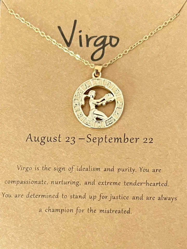 Gorgeous Gold Plated Zodiac Astrological Sign Pendants with Delicate 18" Chain Sashays Jewelry