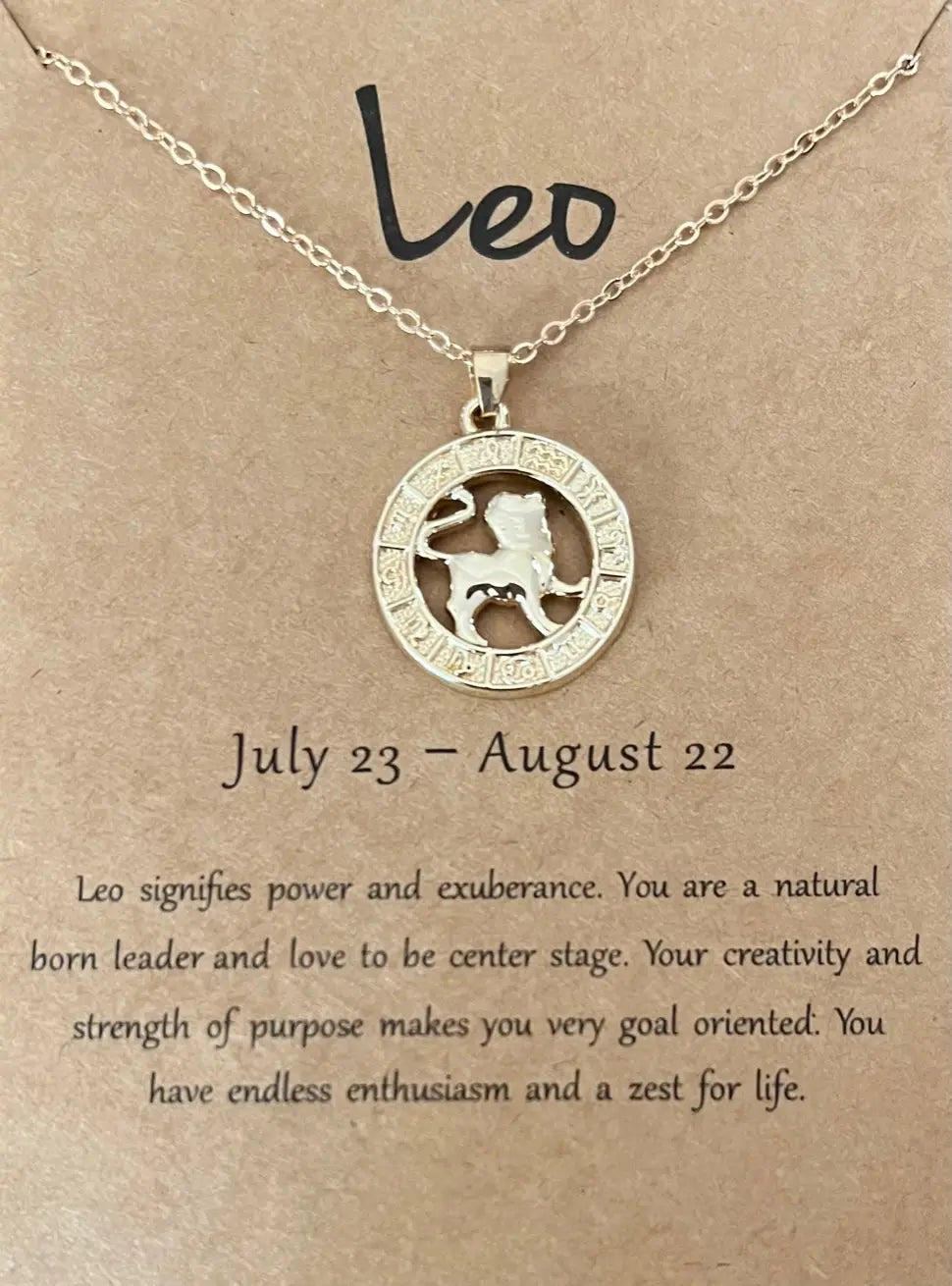 Gorgeous Gold Plated Zodiac Astrological Sign Pendants with Delicate 18" Chain Sashays Jewelry