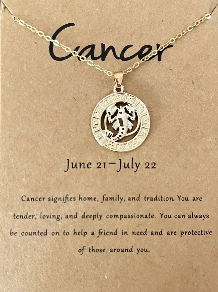 Gorgeous Gold Plated Zodiac Astrological Sign Pendants with Delicate 18" Chain Sashays Jewelry