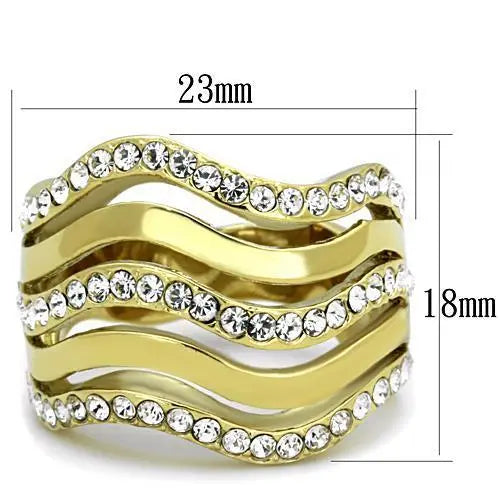 Stainless Steel Synthetic Crystal Ring Sashays Jewelry