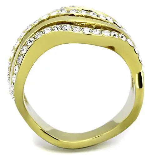 Stainless Steel Synthetic Crystal Ring Sashays Jewelry