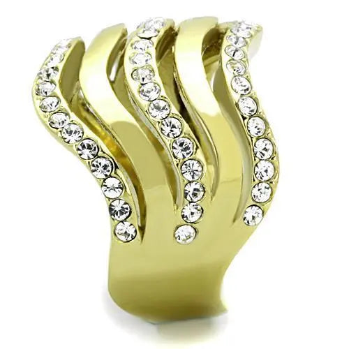 Stainless Steel Synthetic Crystal Ring Sashays Jewelry