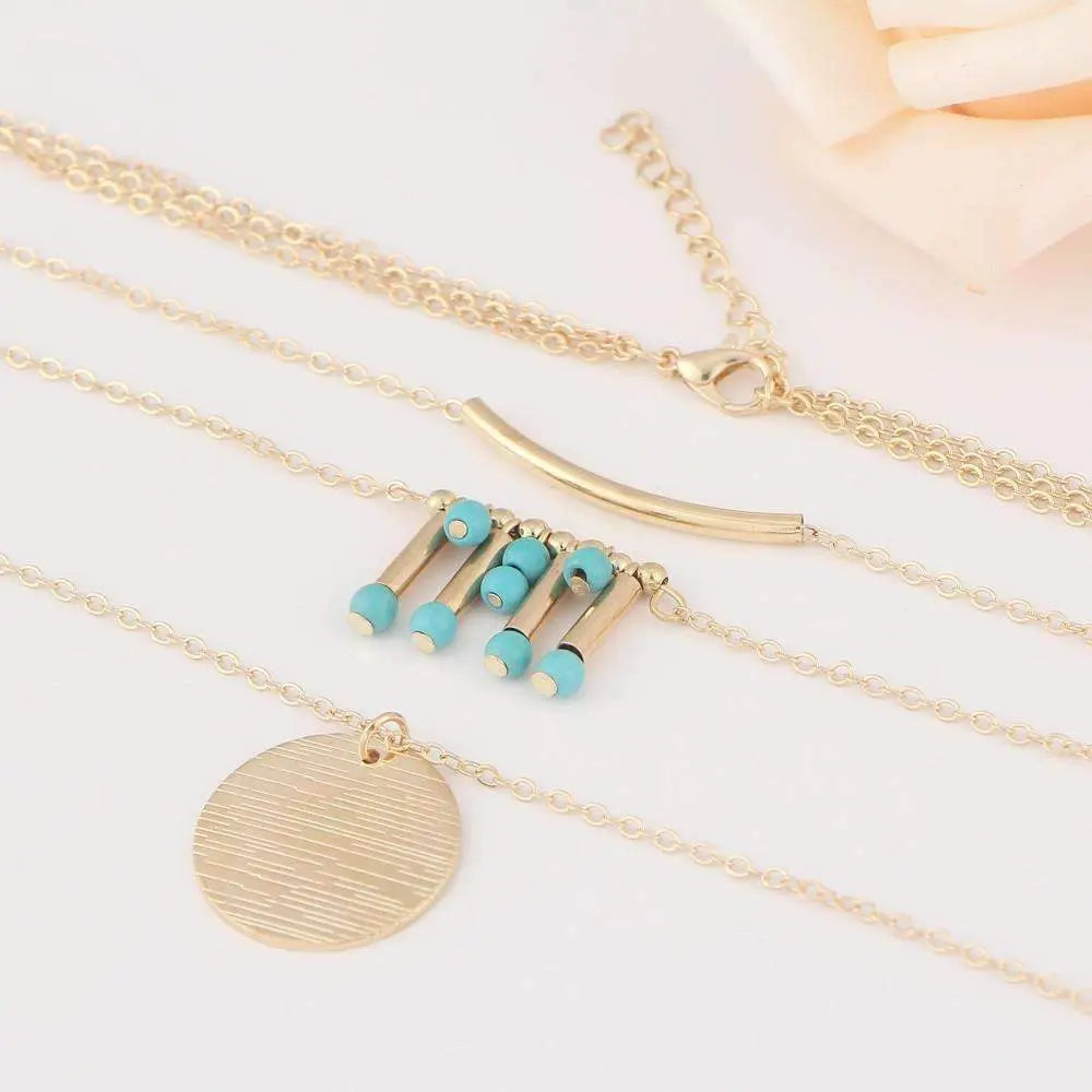 Lovely Turquoise Multilayer Necklace - Sashays Jewelry