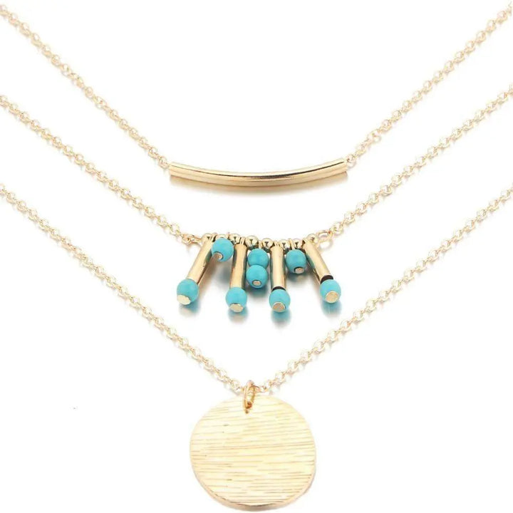 Lovely Turquoise Multilayer Necklace - Sashays Jewelry