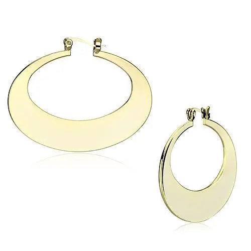 Gold Plated Iron Flat Hoop Earrings - Sashays Jewelry