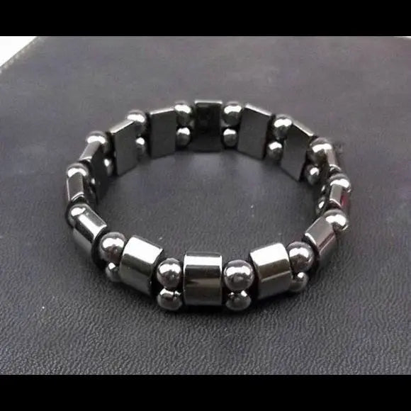 Unisex Magnetic Hematite Stretch Bracelet Sashays Jewelry