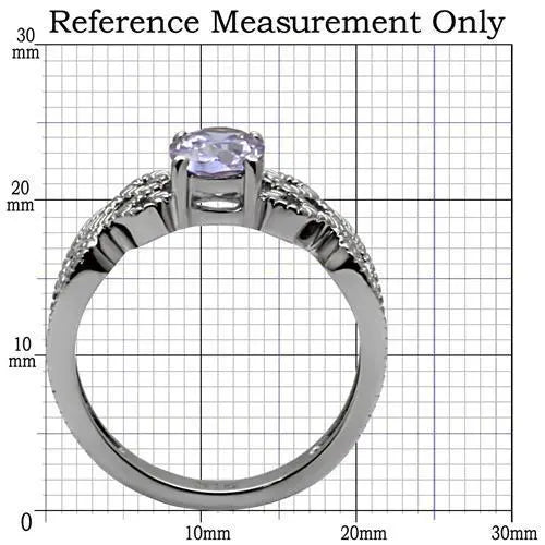 Vintage Style Stainless Steel Ring with AAA Grade Amethyst Colored CZ Sashays Jewelry