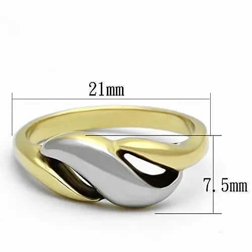 Stunning Two-Tone Gold Ion Plated Stainless Steel Ring - Sashays Jewelry